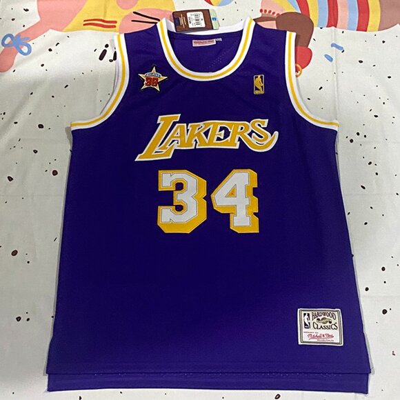 Purple Jersey Number 34 For Los Angeles Lakers Player Oneal - Picture 1 of 9